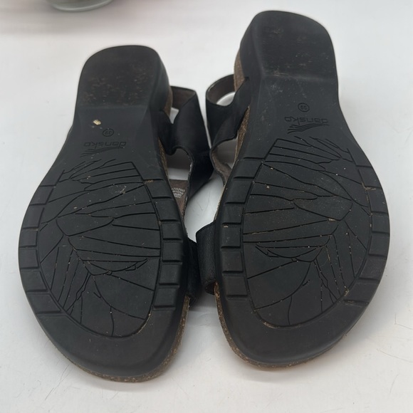Dansko Black Toe Loop Women\'s Leather Sandals EU Size 39 DAN9105D